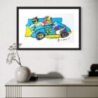 Porsche Moved - Siebdruck von Herman Brood